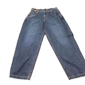 JNCO Smoke Stacks Jeans 38 Blue Denim Baggy Wide-Leg Five-Pocket NWT Y2K Vintage